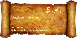 Sajben Andor névjegykártya