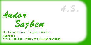 andor sajben business card